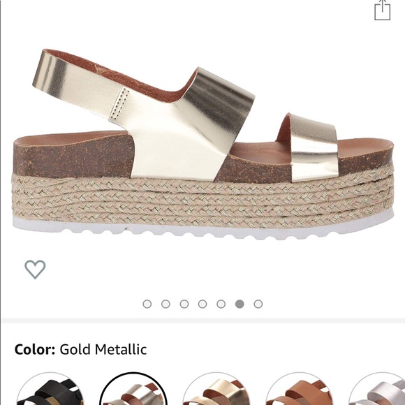 Gold Platform Sandals - Picture 2 of 4